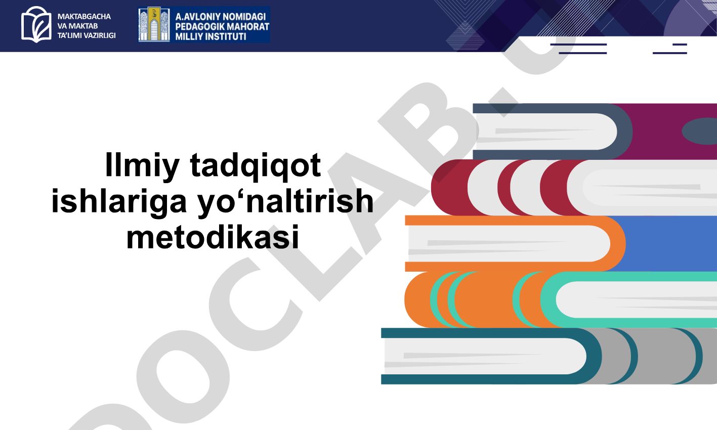 Ilmiy tadqiqot ishlariga yo'naltirish metodikasi