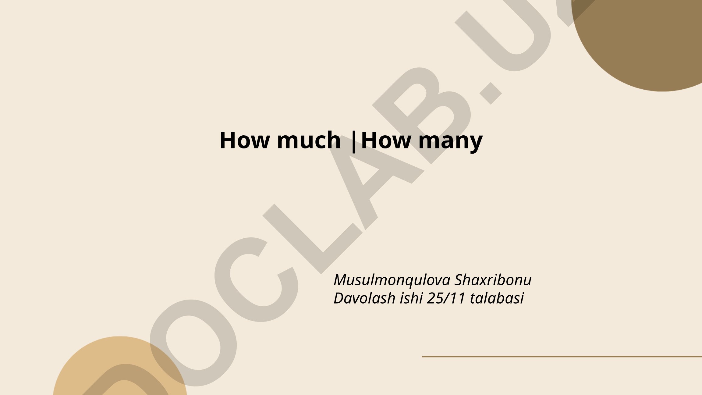 How much va How many so'roq so'zlarining o'zbek tilida qo'llanilishi