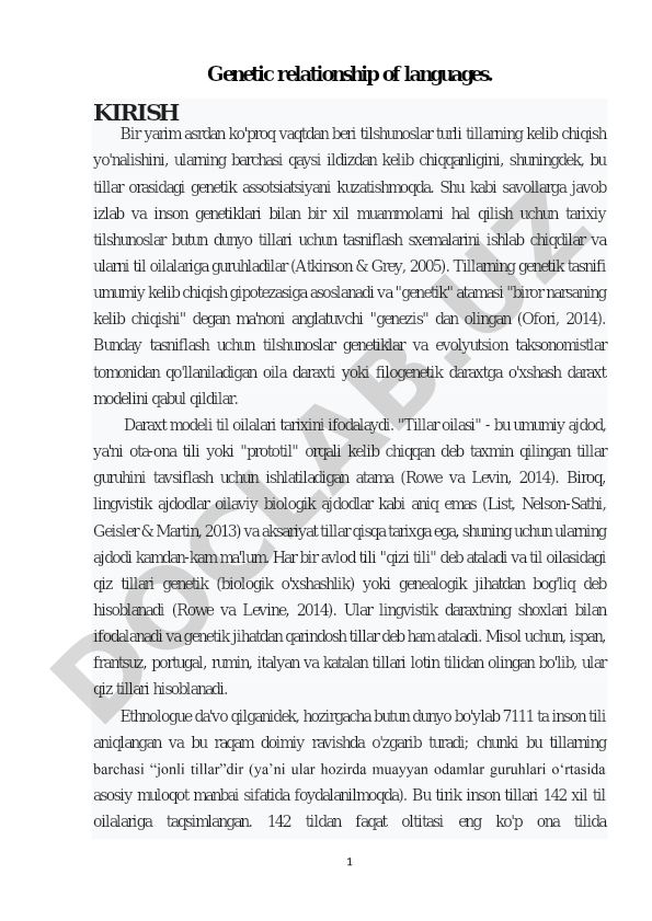 Tillar genetik munosabatlari va tasnifi