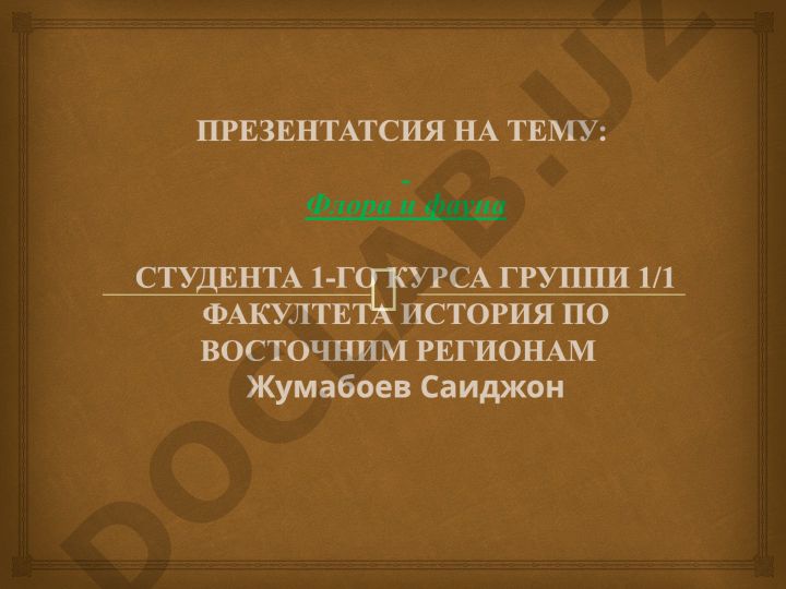 Флора и фауна