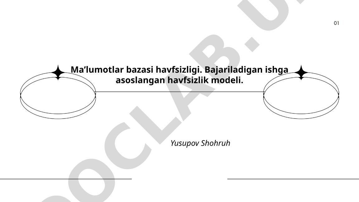Ma’lumotlar bazasi havfsizligi: Bajariladigan ishga asoslangan model