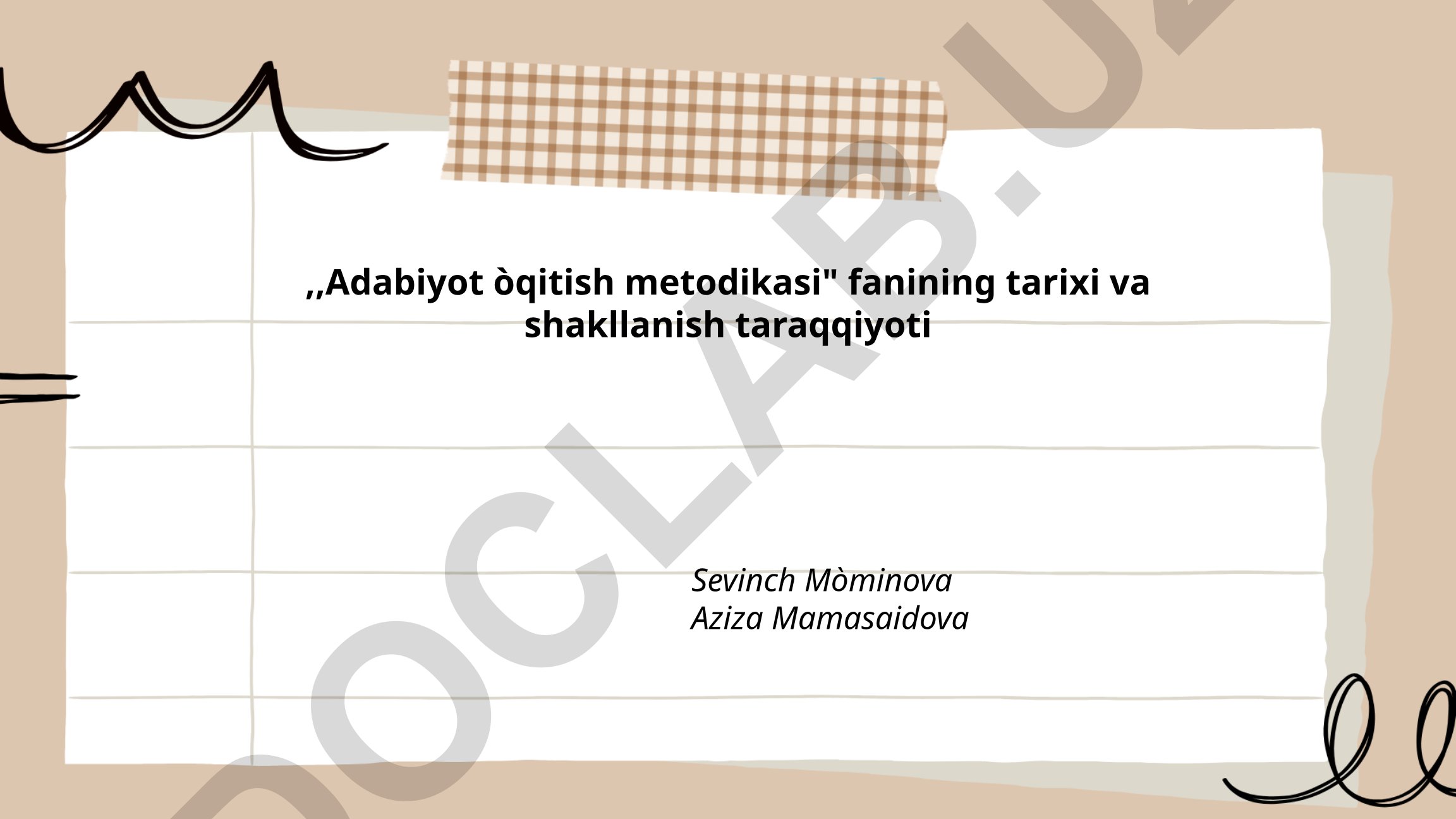 Adabiyot o'qitish metodikasining tarixi va shakllanish taraqqiyoti