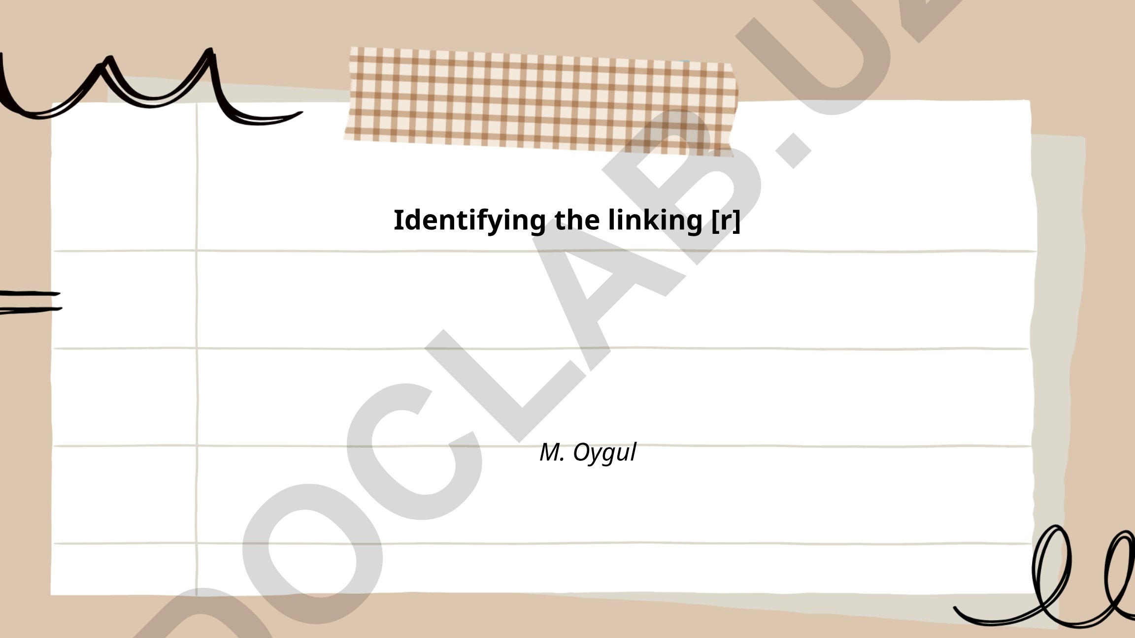Identifying the linking [r] in English phonetics