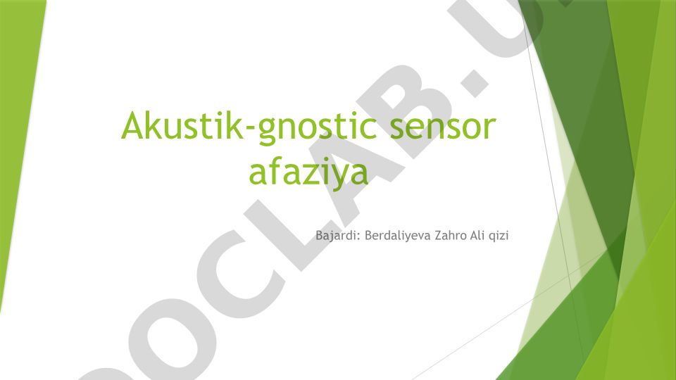 Akustik-gnostic sensor afaziya