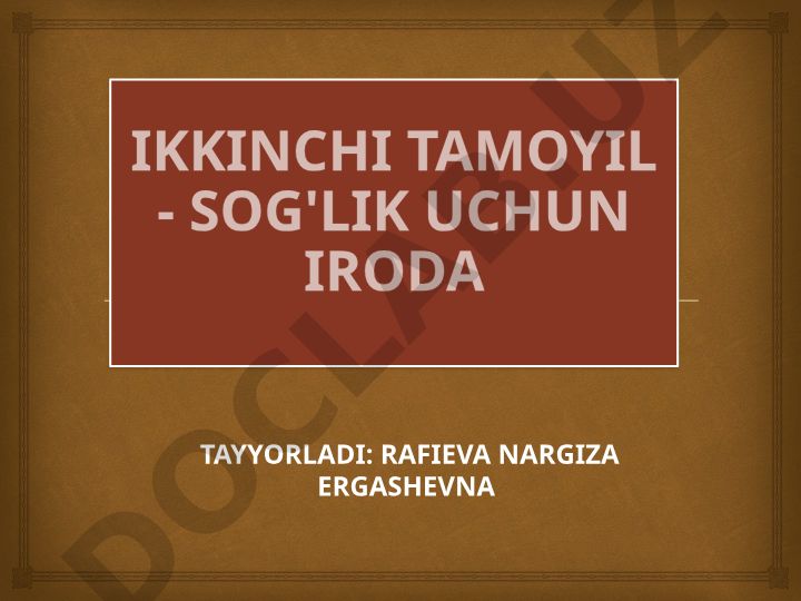 Valeologiya fanining ahamiyati va sog'likni saqlash
