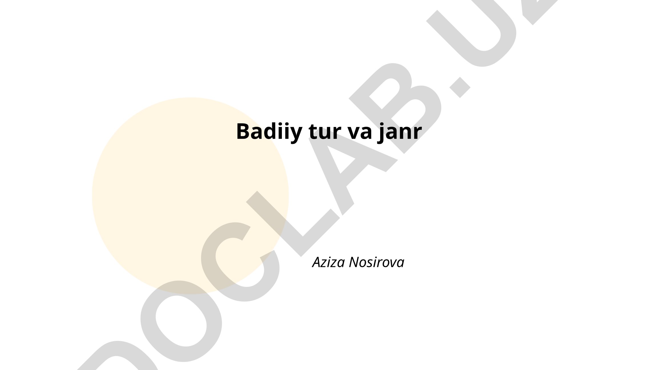 Badiiy tur va janrlar haqida taqdimot