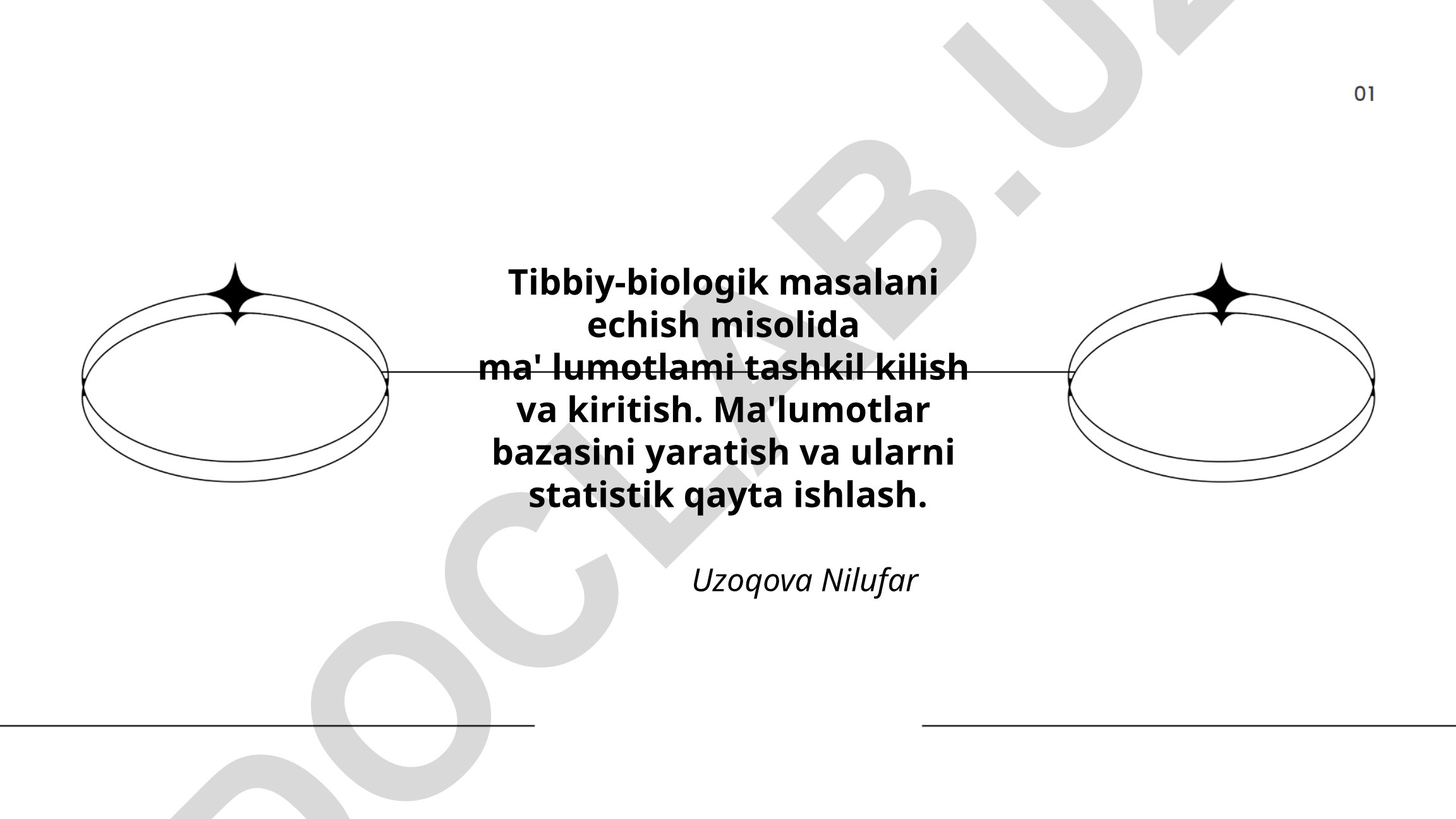 Tibbiy-biologik ma'lumotlarni tashkil qilish va statistik qayta ishlash