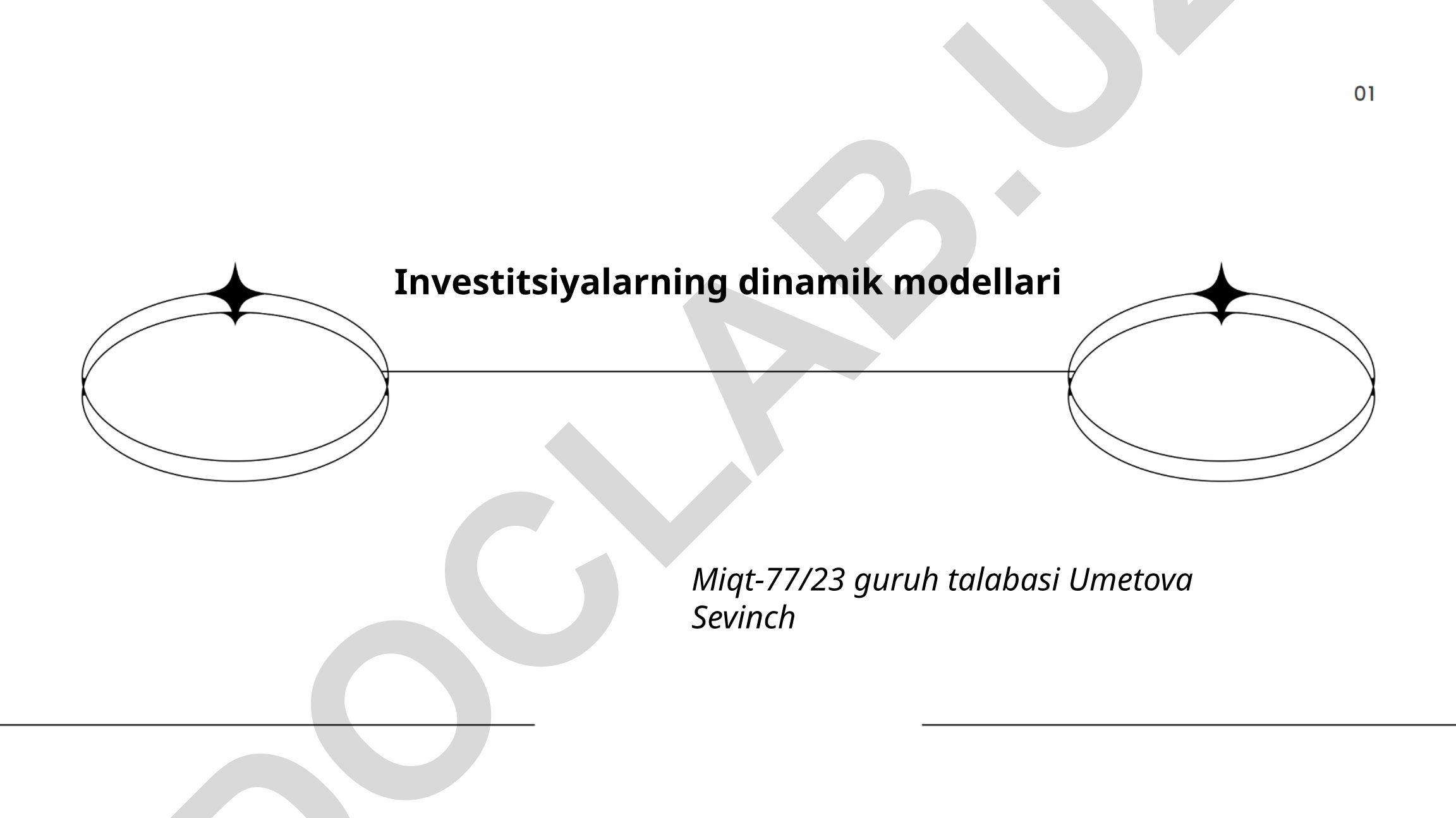 Investitsiyalarning deterministik va stokastik dinamik modellari