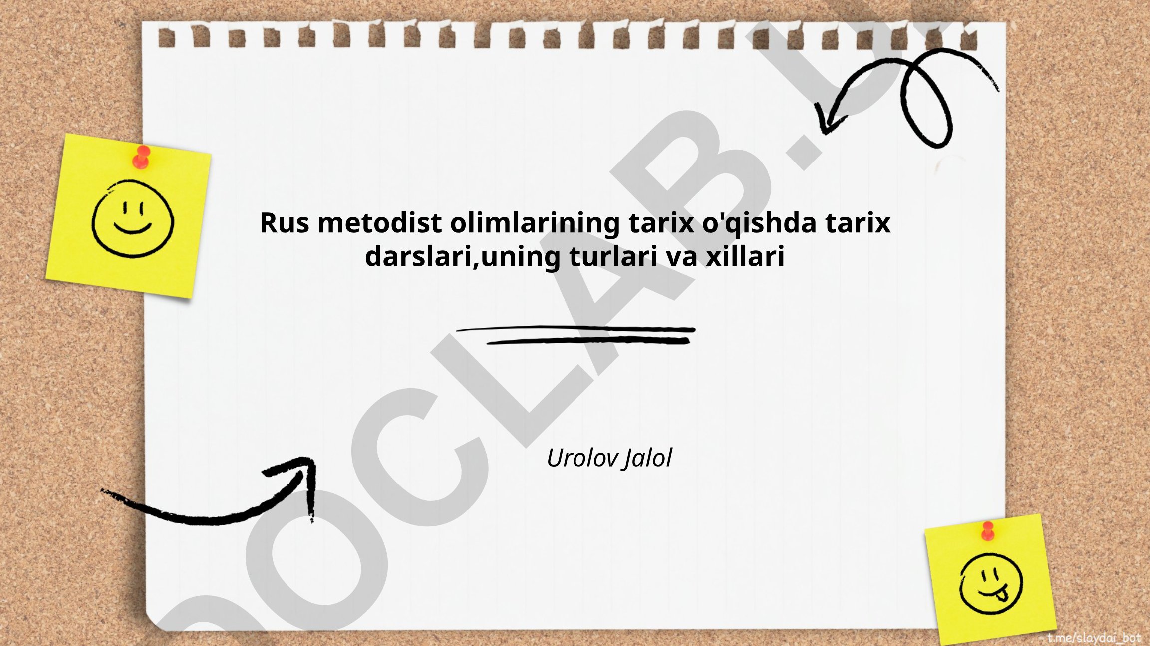 Rus metodist olimlarining tarix o'qishda tarix darslari, uning turlari va xillari