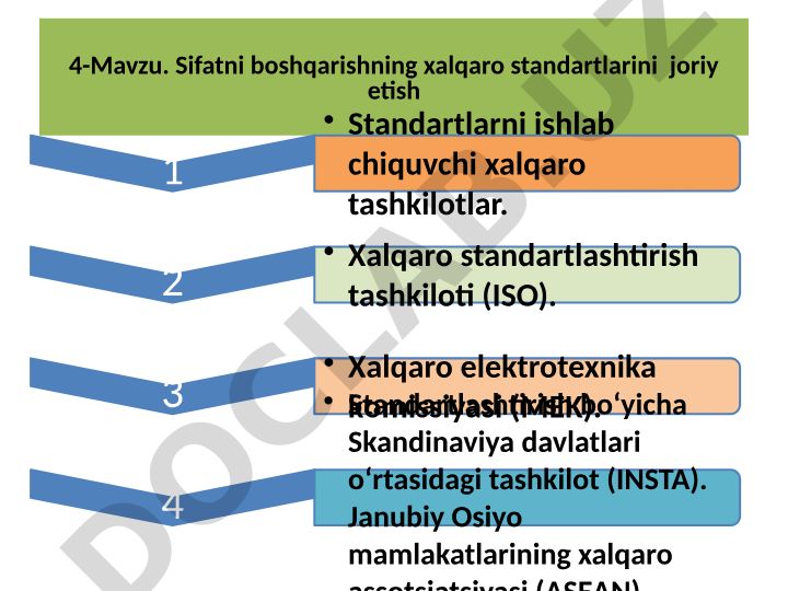 Sifatni boshqarishning xalqaro standartlarini joriy etish