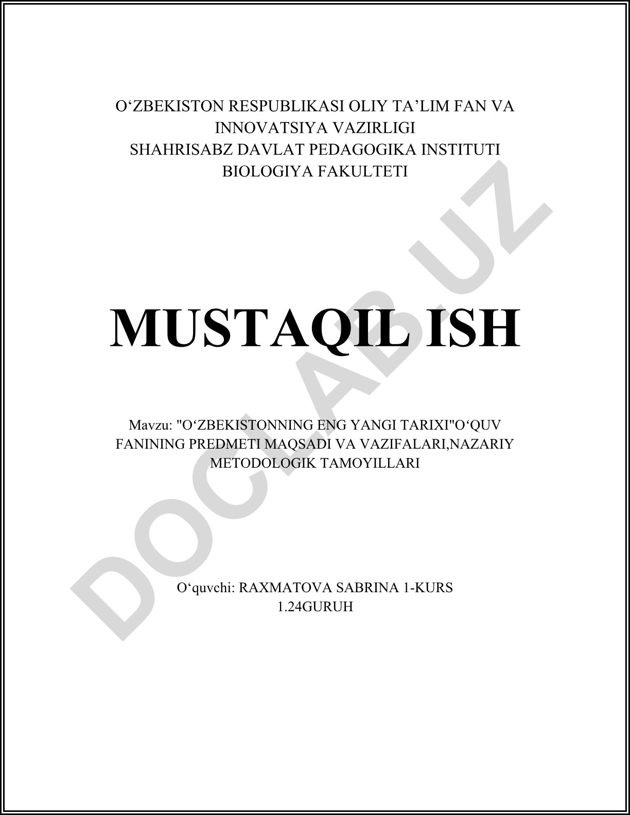 Oʻzbekistonning eng yangi tarixi
