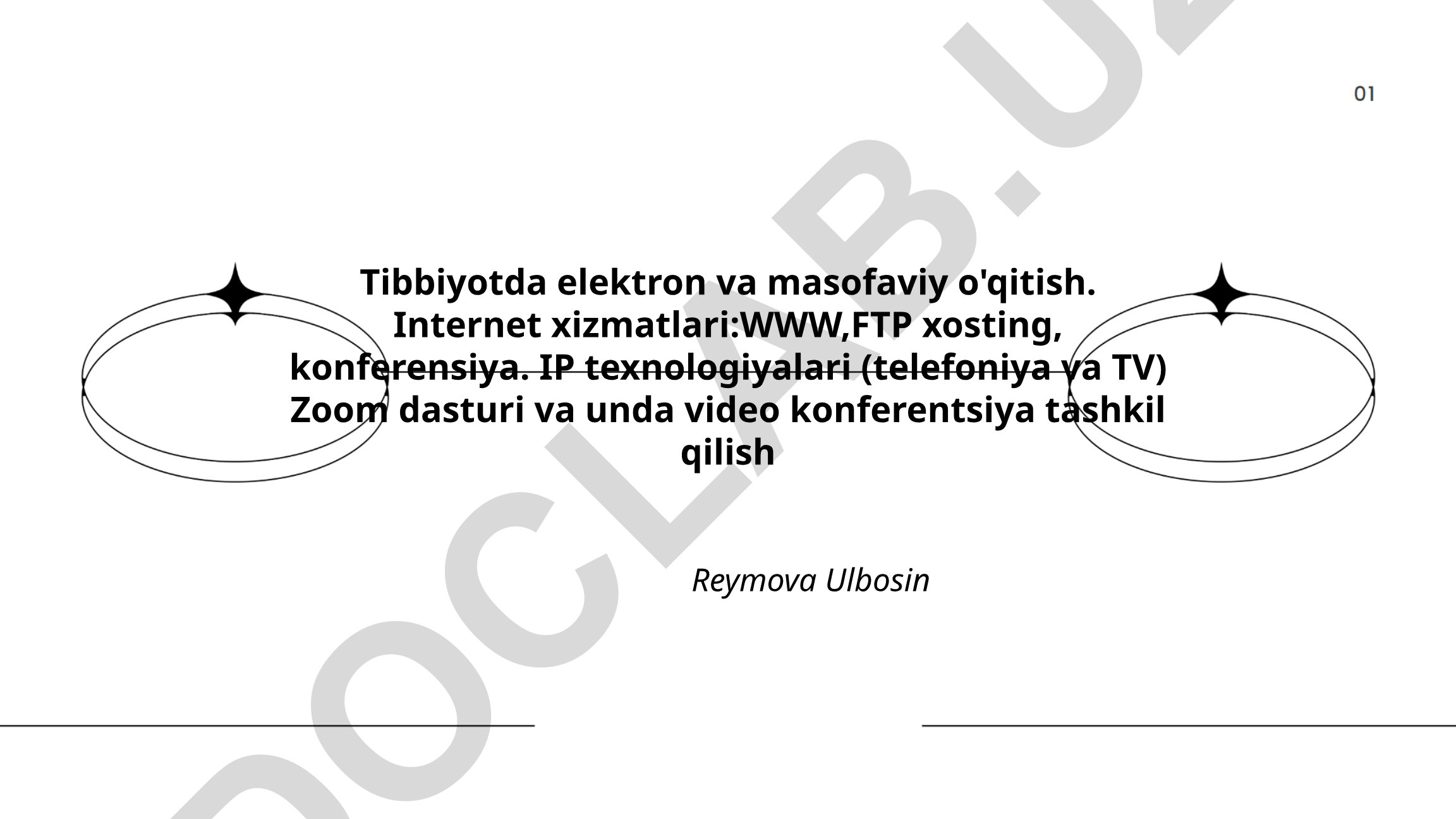 Tibbiyotda elektron va masofaviy o'qitish texnologiyalari