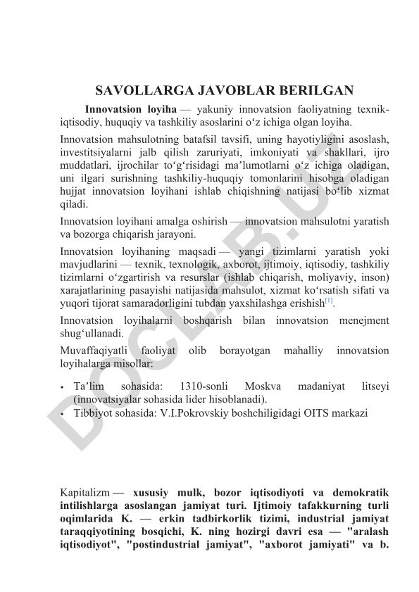 Innovatsion loyihalar: tushuncha, maqsad va amaliy misollar