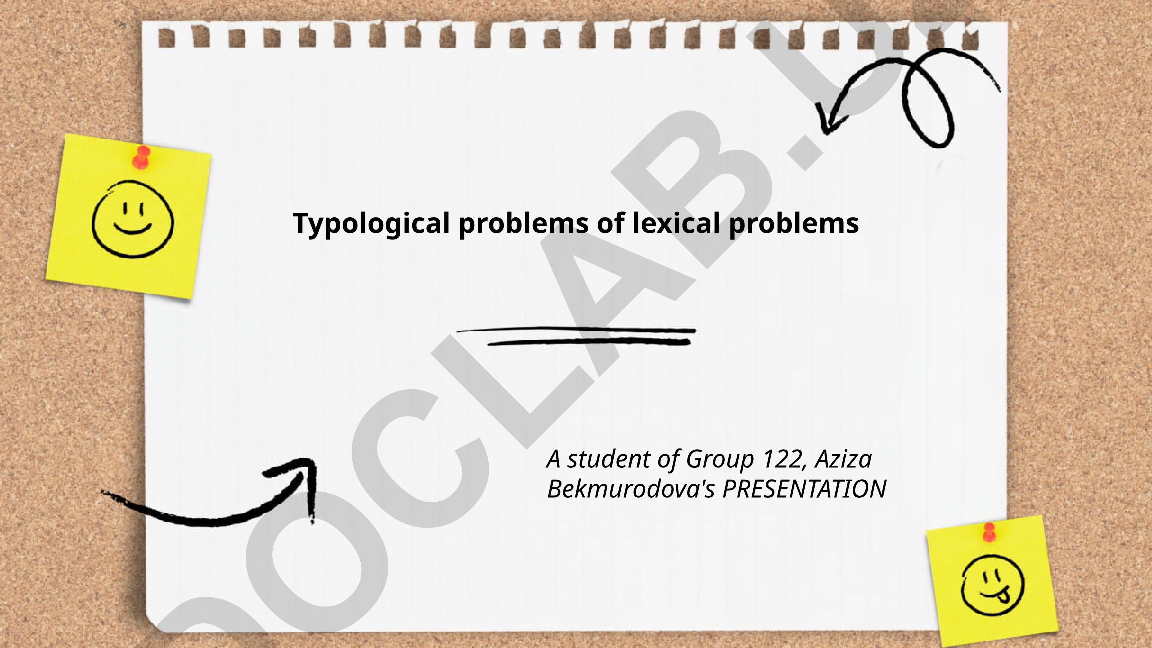 Typological problems of lexical problems