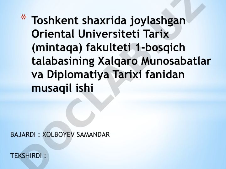 Xalqaro munosabatlar tarixida Afg'oniston masalasi