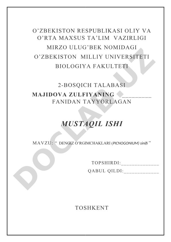Dengiz o'rgimchaklari (Picnogonium) sinifi