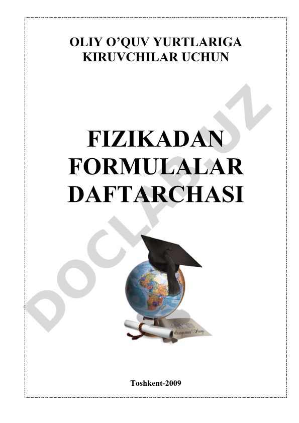 Fizikadan formulalar daftarchasi