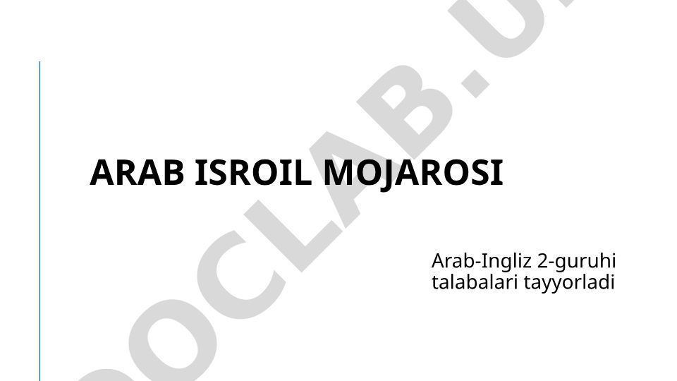 Arab-Isroil mojarosining tarixiy asoslari