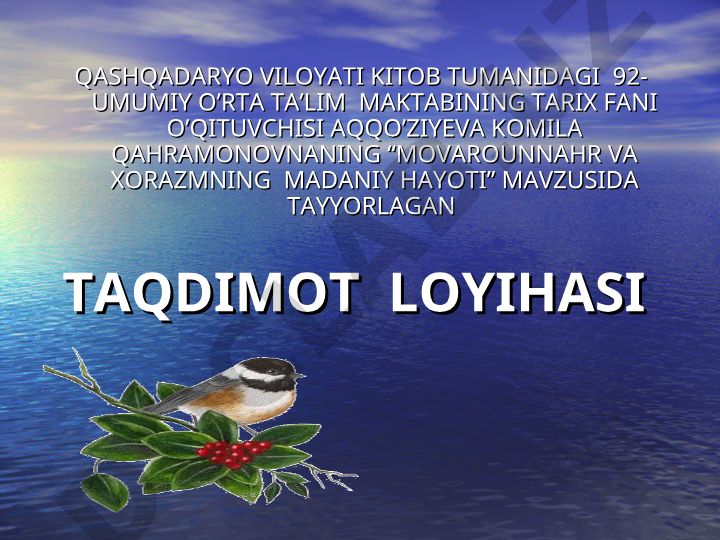 Movarounnahr va Xorazmning madaniy hayoti