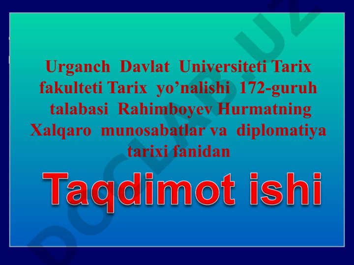 Ikkinchi jahon urushidan so'ng xalqaro munosabatlar
