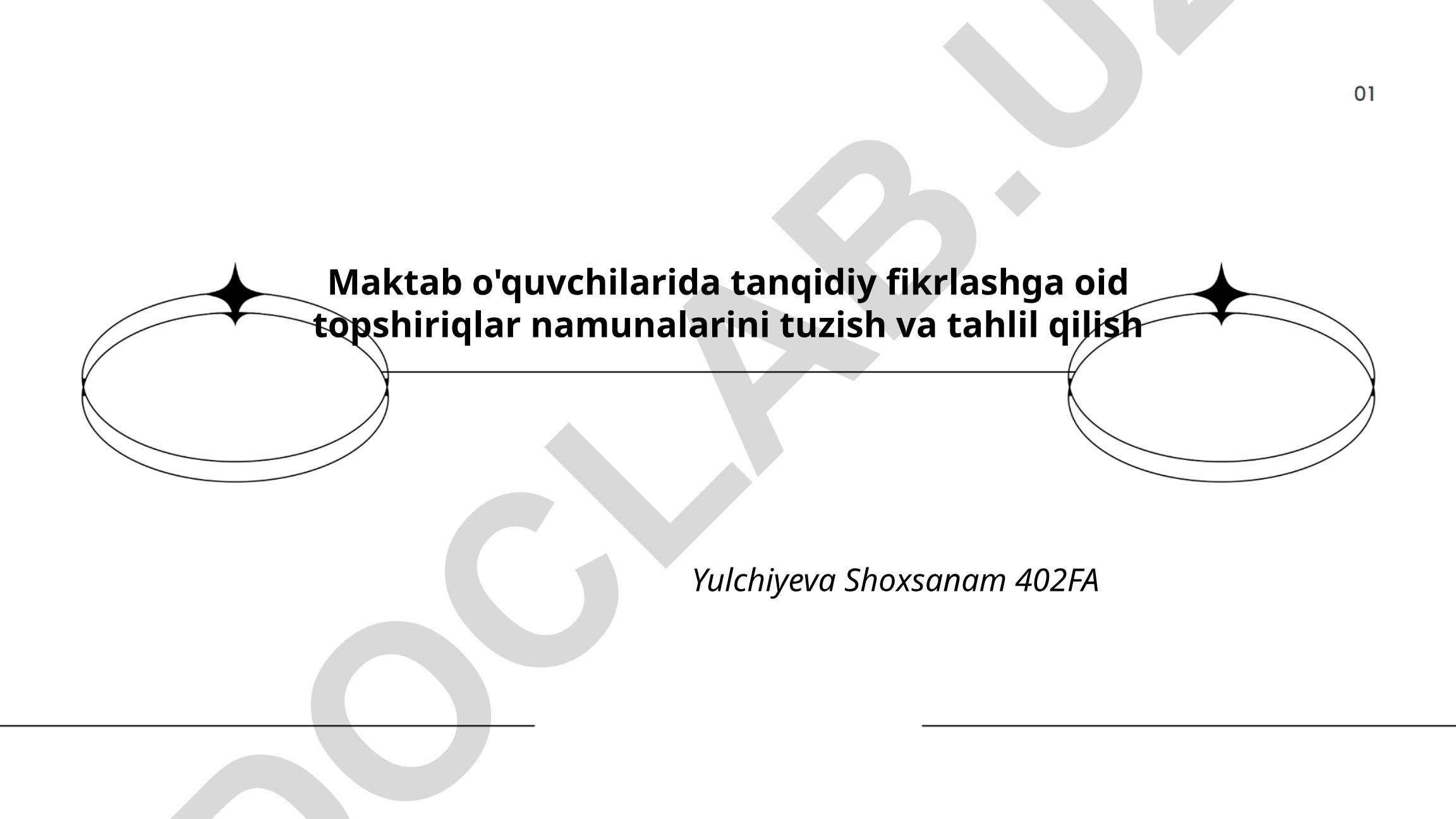 Maktab o'quvchilarida tanqidiy fikrlashga oid topshiriqlar namunalarini tuzish va tahlil qilish