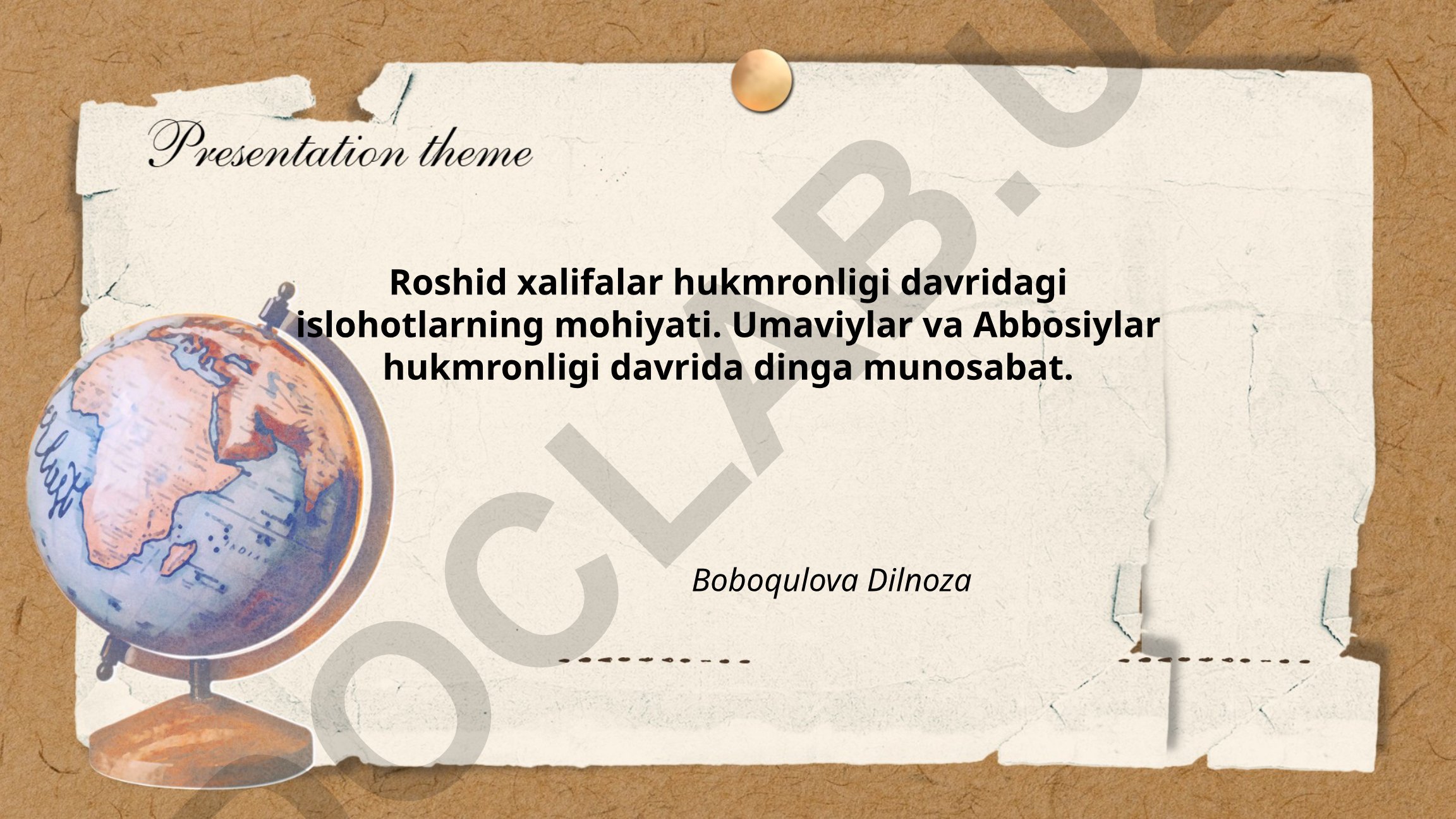 Roshid xalifalar hukmronligi davridagi islohotlar mohiyati