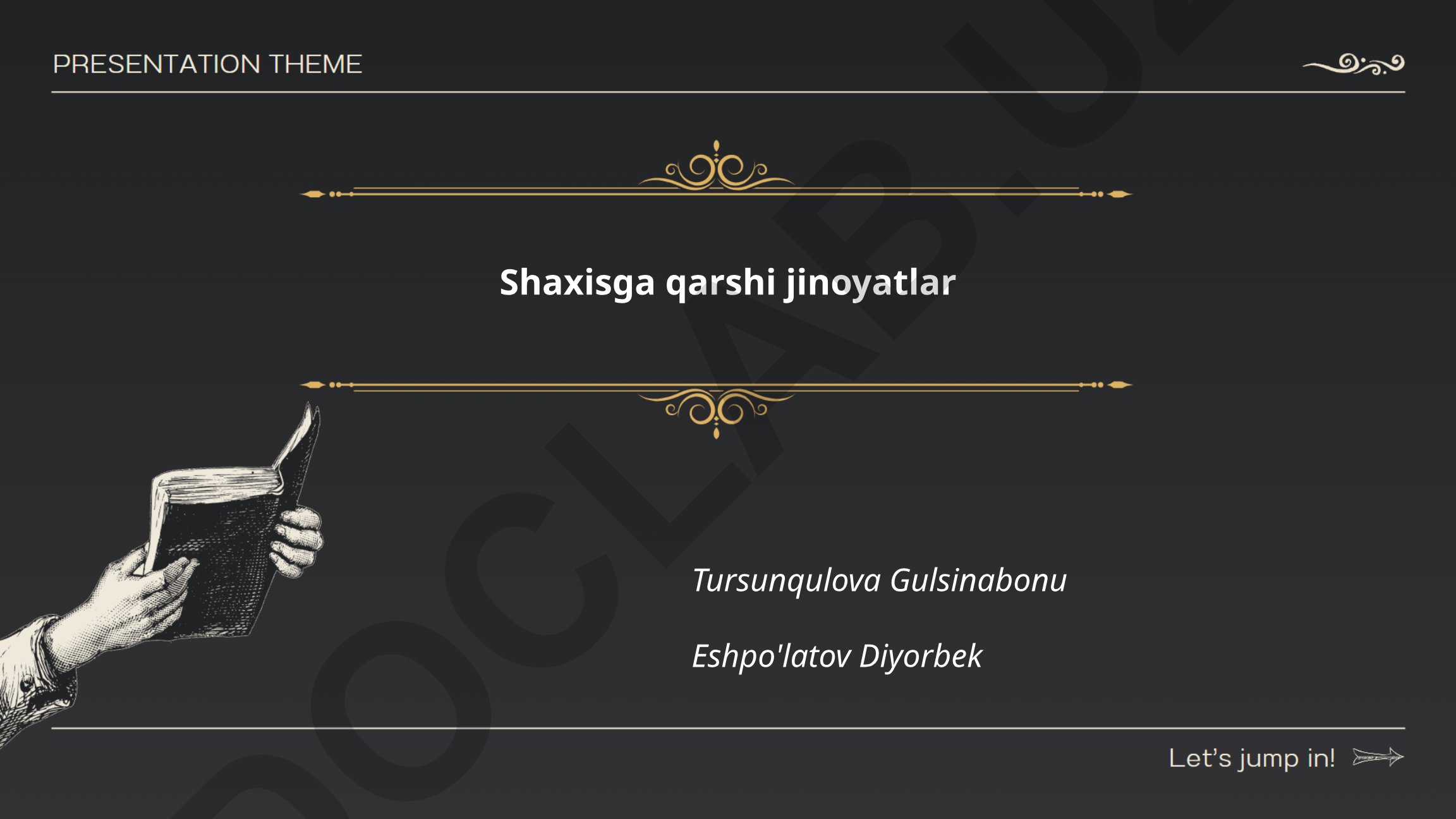 Shaxsga qarshi jinoyatlar turlari va ijtimoiy sabablari