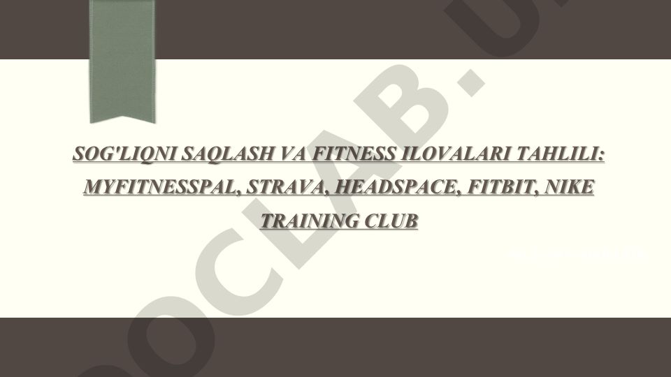 Sog'liqni saqlash va fitness ilovalari tahlili