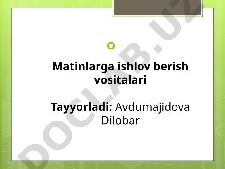 Zamonaviy matn muharrirlari va MS Word imkoniyatlari