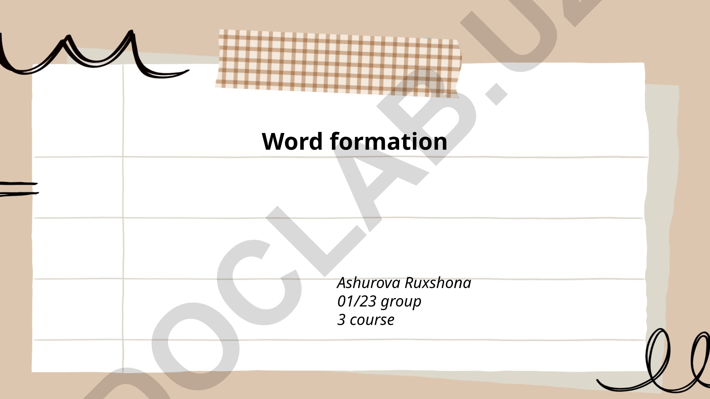 Word formation in English: derivation, inflection, and compounding