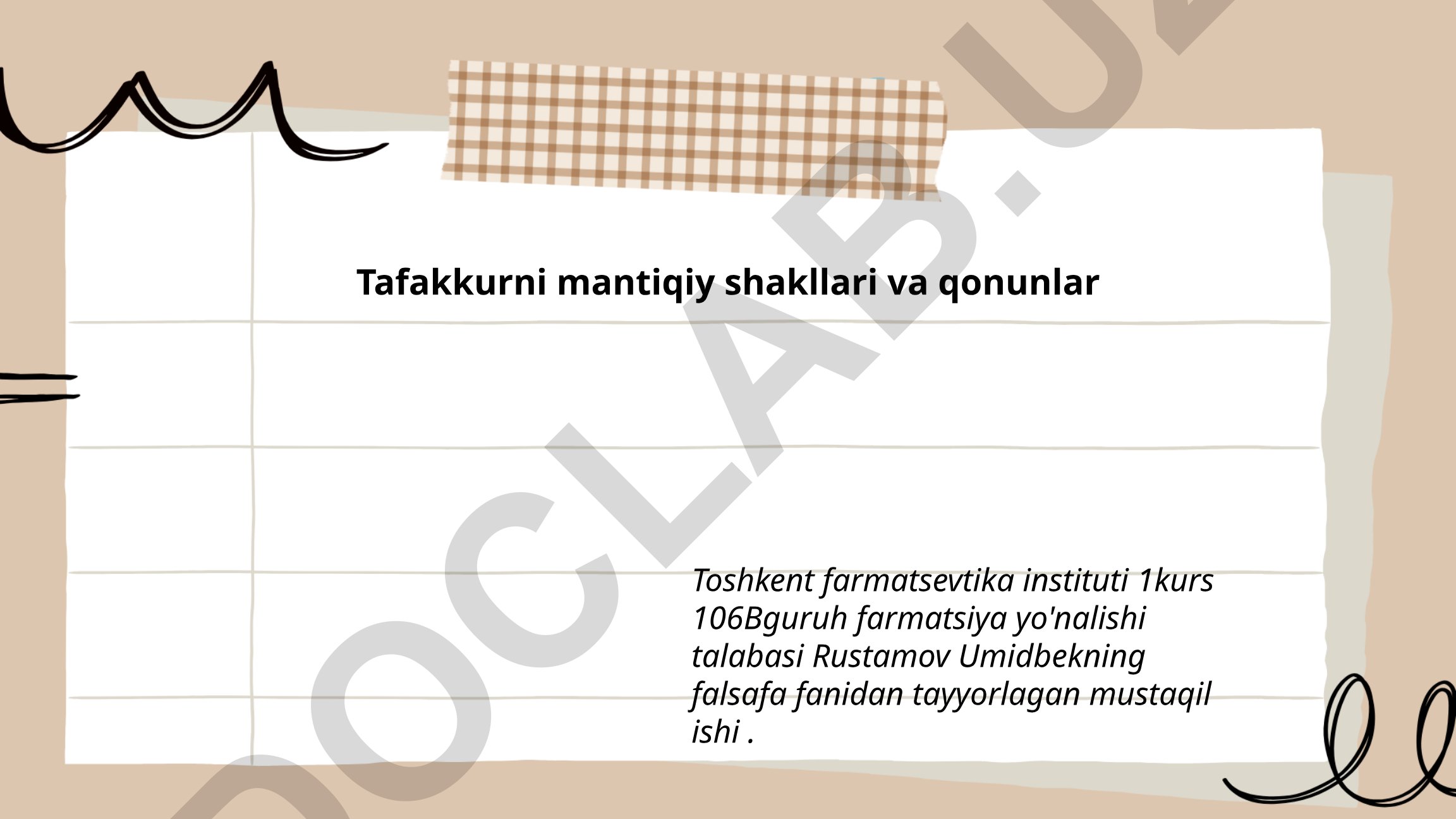 Tafakkurni mantiqiy shakllari va qonunlar