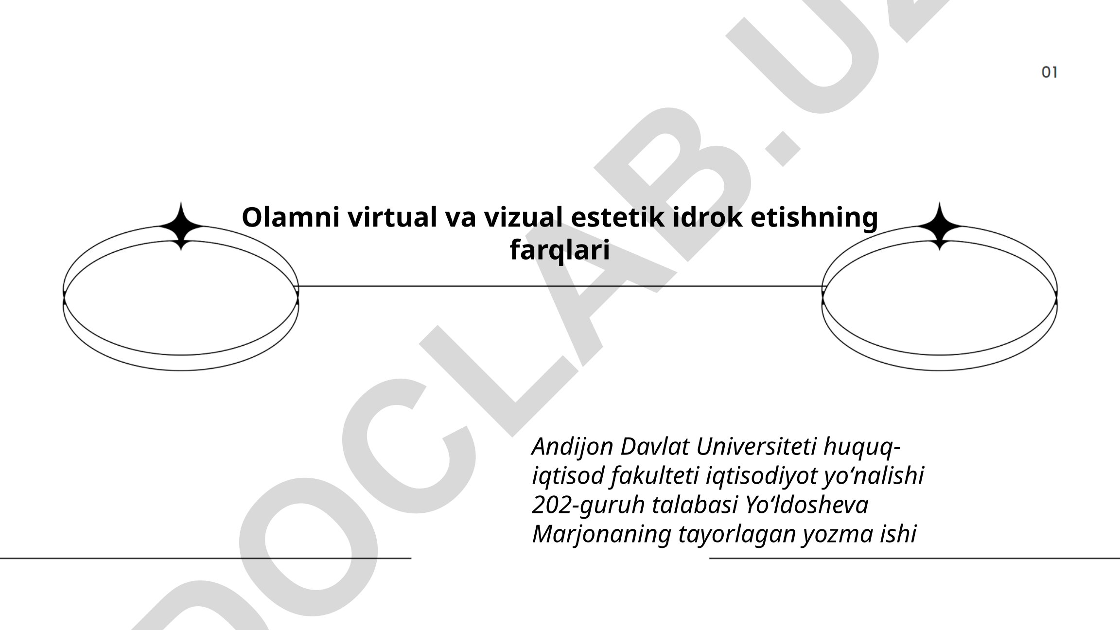 Olamni virtual va vizual estetik idrok etishning farqlari