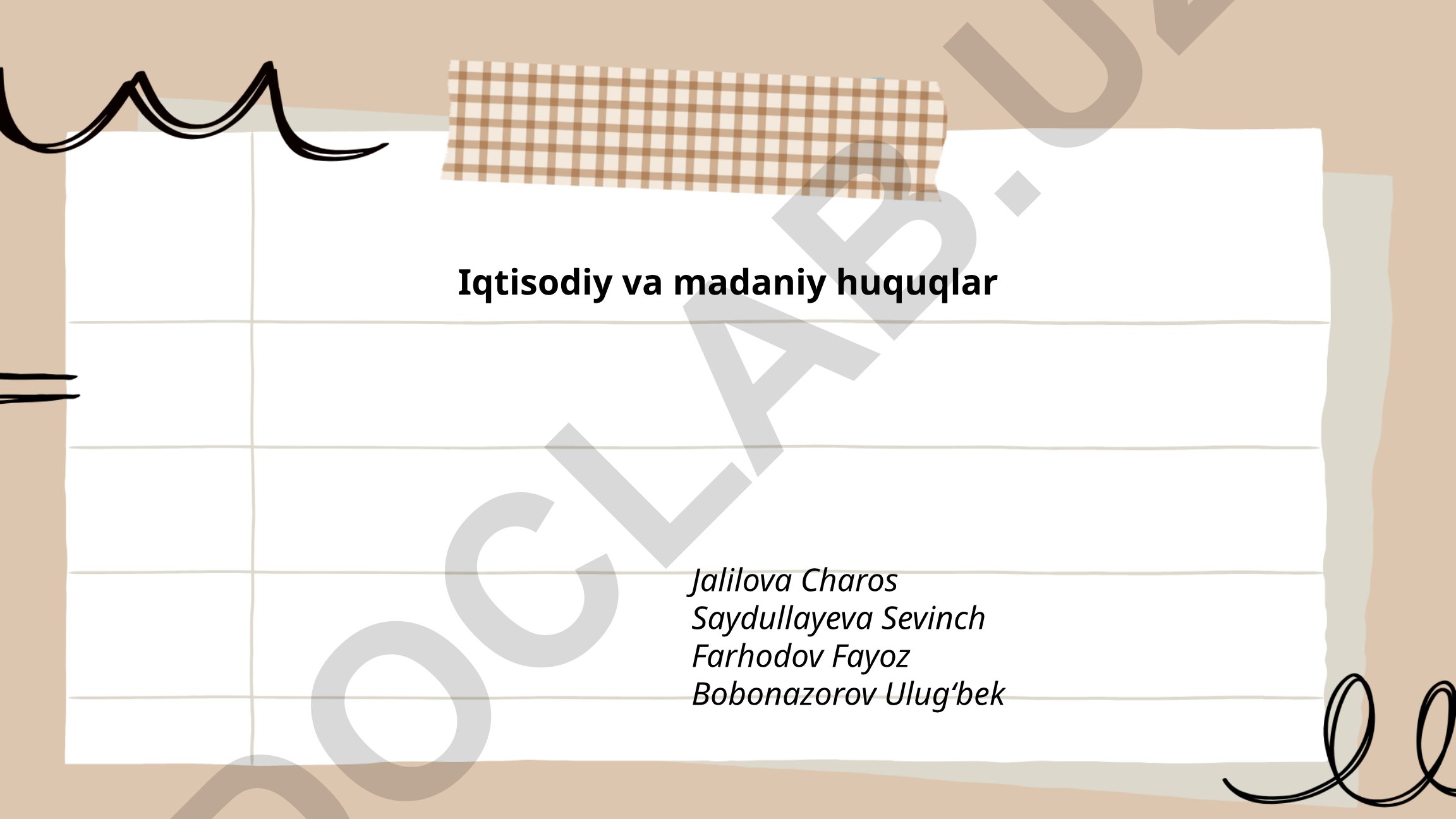 Iqtisodiy va madaniy huquqlar