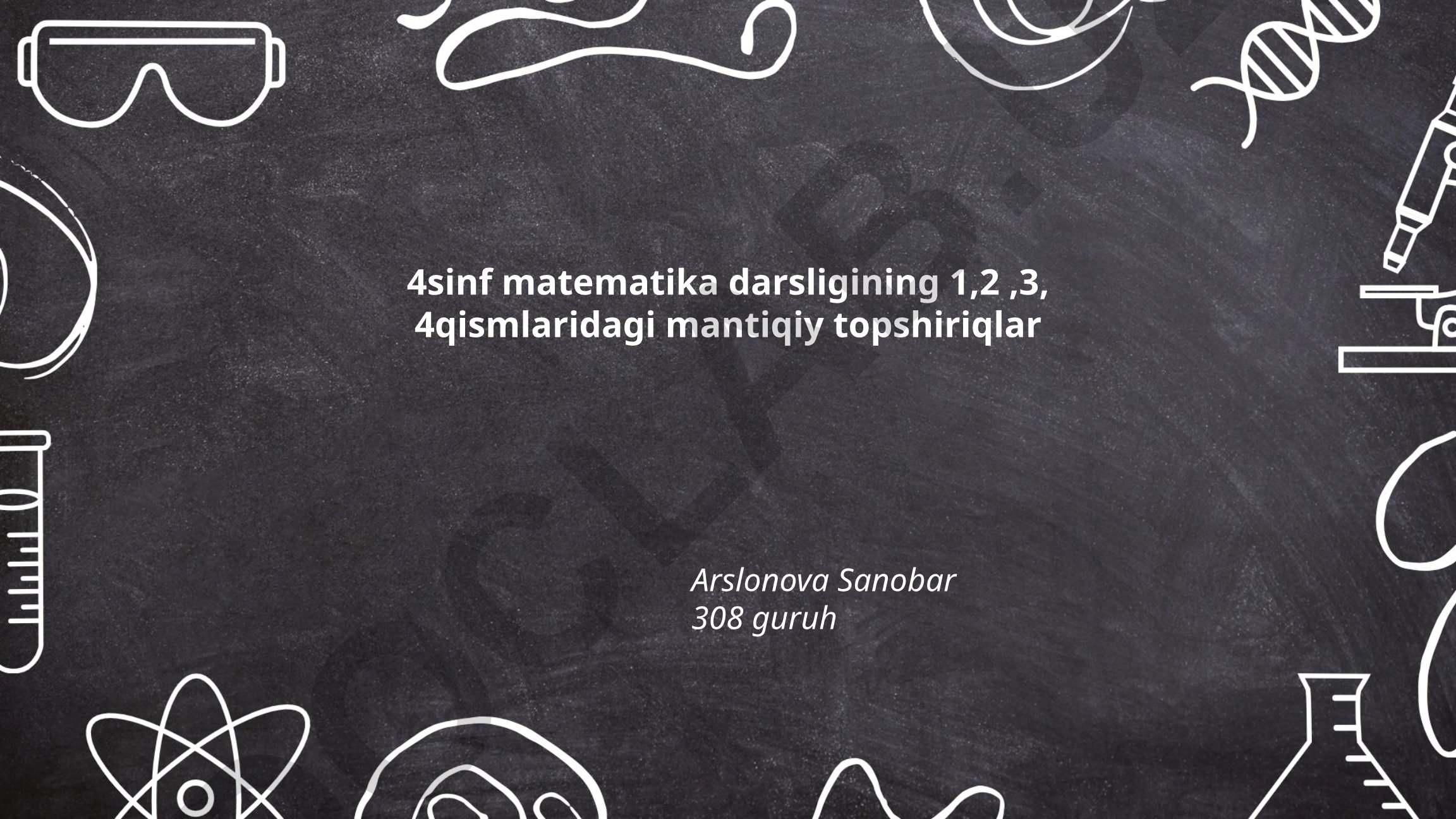 4-sinf matematika darsligidagi mantiqiy topshiriqlar