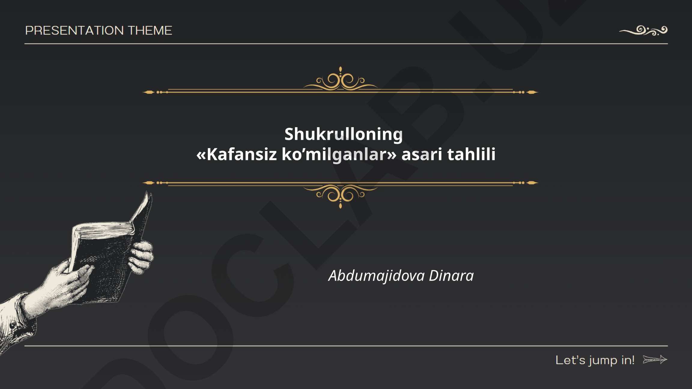 Shukrulloning «Kafansiz ko’milganlar» asari tahlili