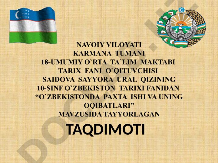 O'zbekistonda paxta ishi va uning oqibatlari