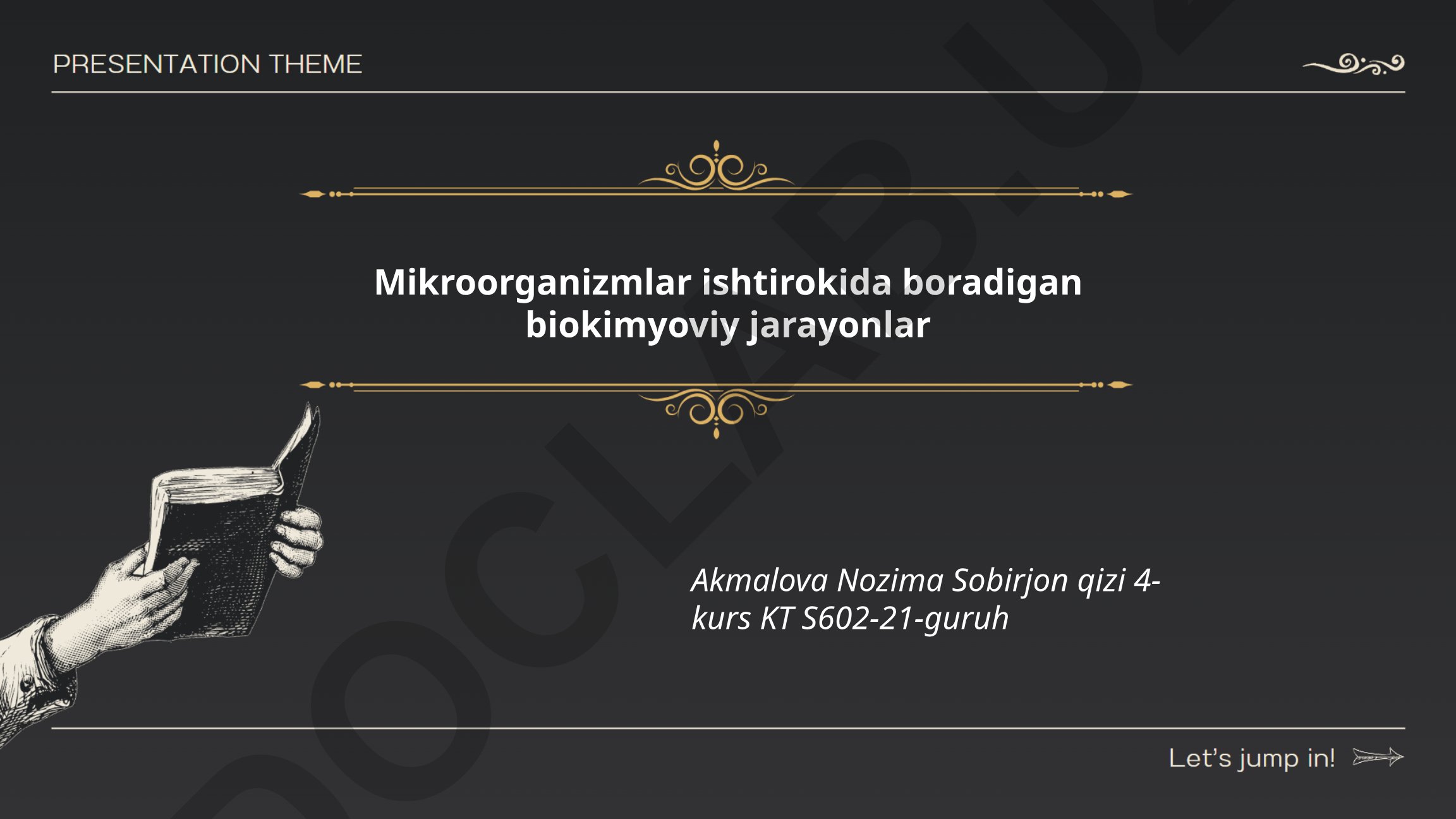 Mikroorganizmlar ishtirokida boradigan biokimyoviy jarayonlar