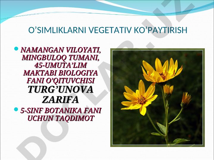 O'simliklarni vegetativ ko'paytirish usullari