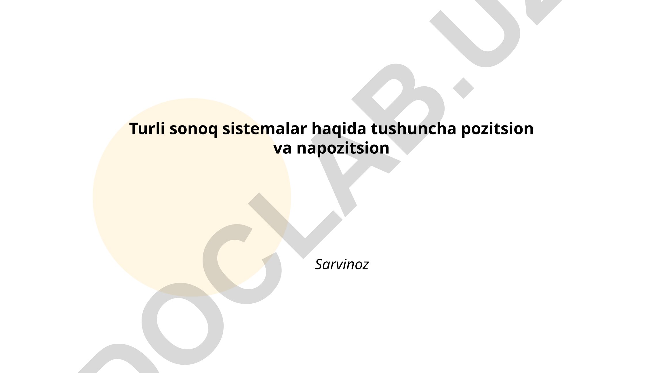 Pozitsion va napozitsion sanoq tizimlari
