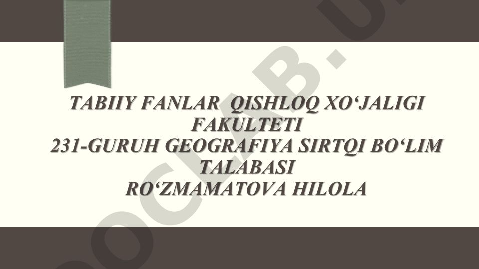 Landshaftlarni kartaga tushirish va rayonlashtirish