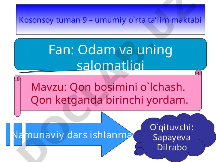 Qon bosimini o'lchash va qon ketganda birinchi yordam