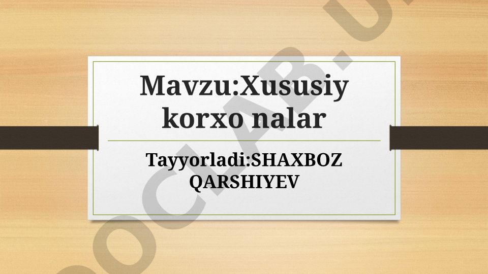 Xususiy korxonalar
