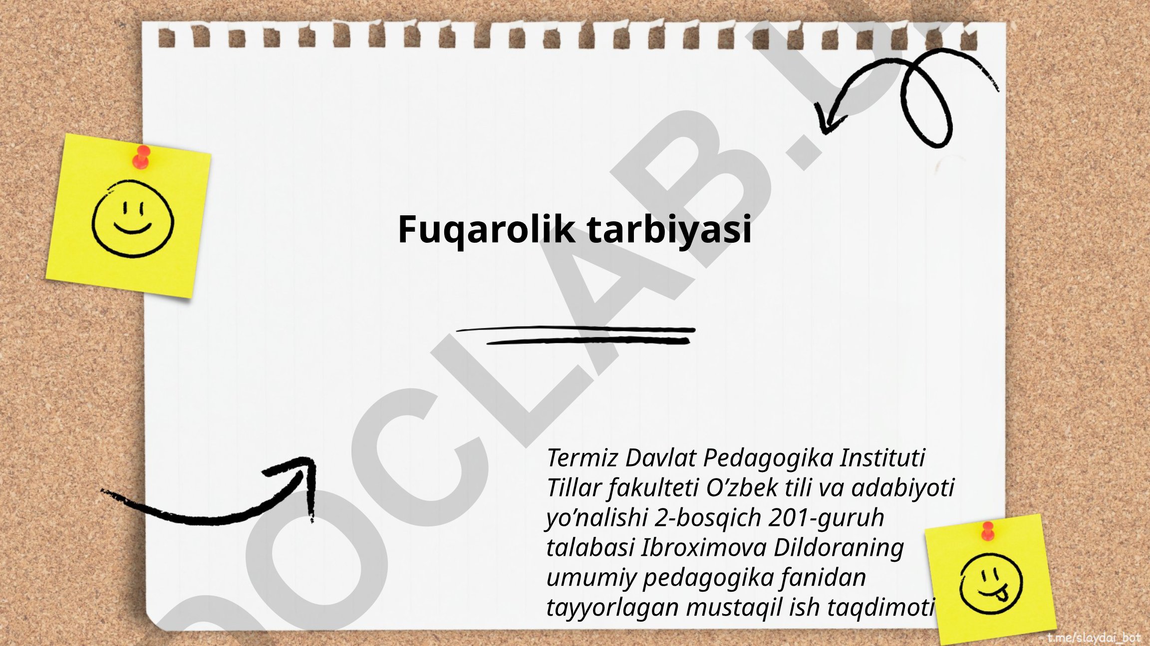 Fuqarolik tarbiyasining maqsadi, vazifalari va tamoyillari