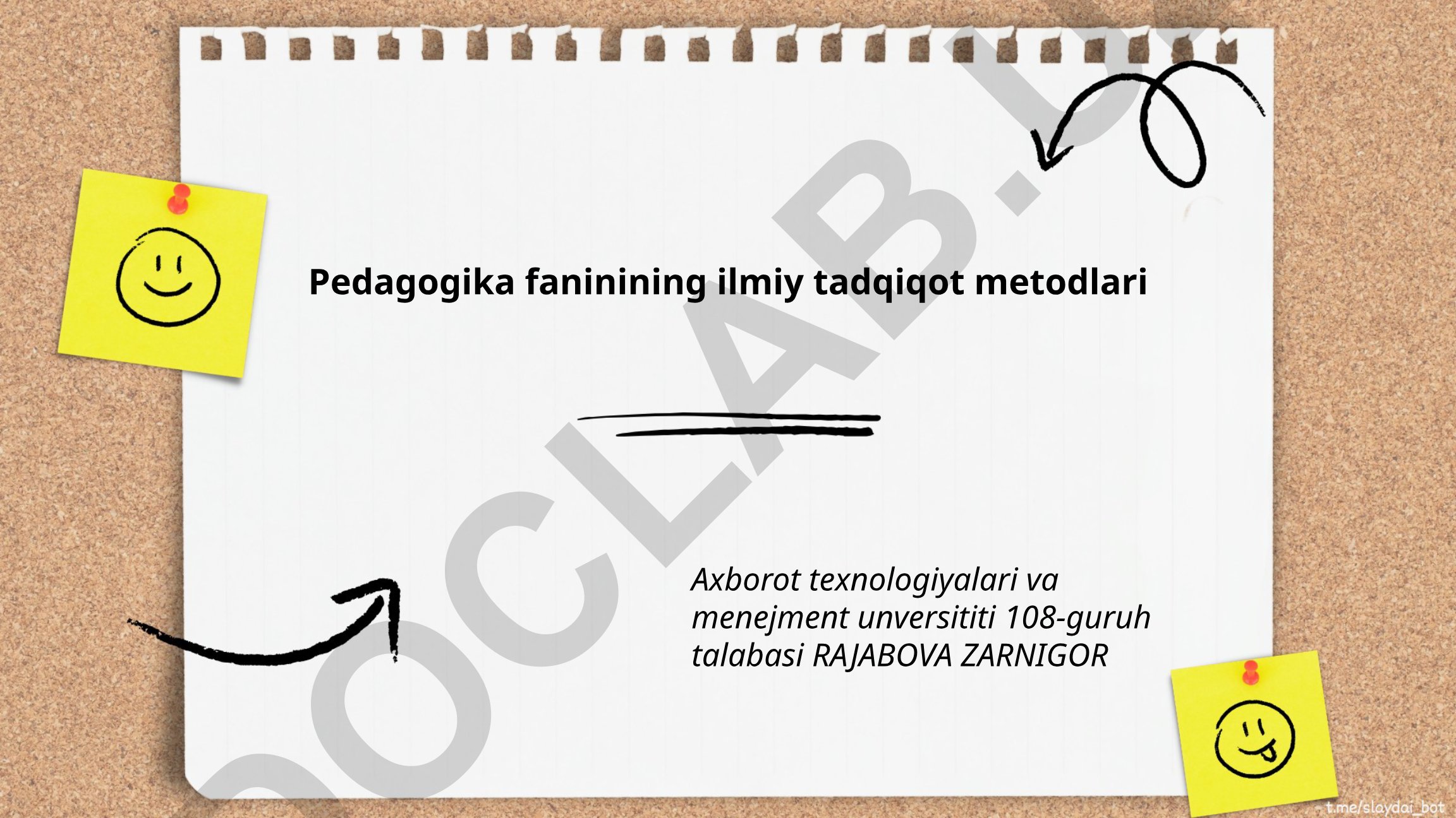 Pedagogik tadqiqot metodikasining nazariy asoslari va empirik usullari