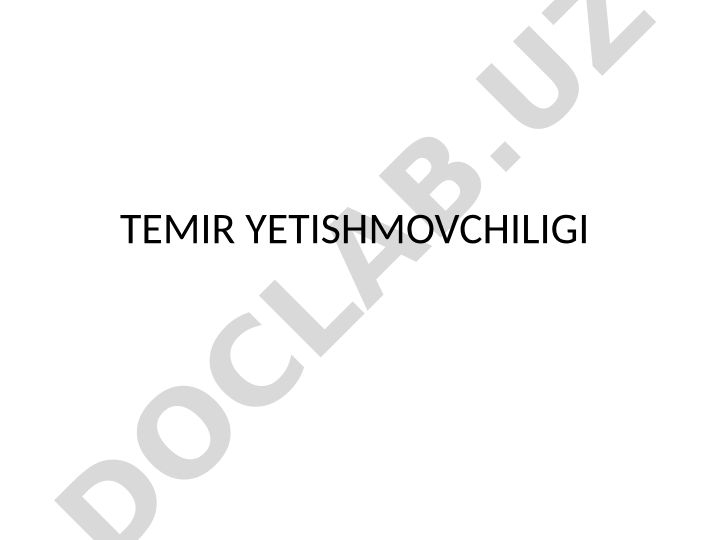 Temir yetishmovchiligi va gipotenziya
