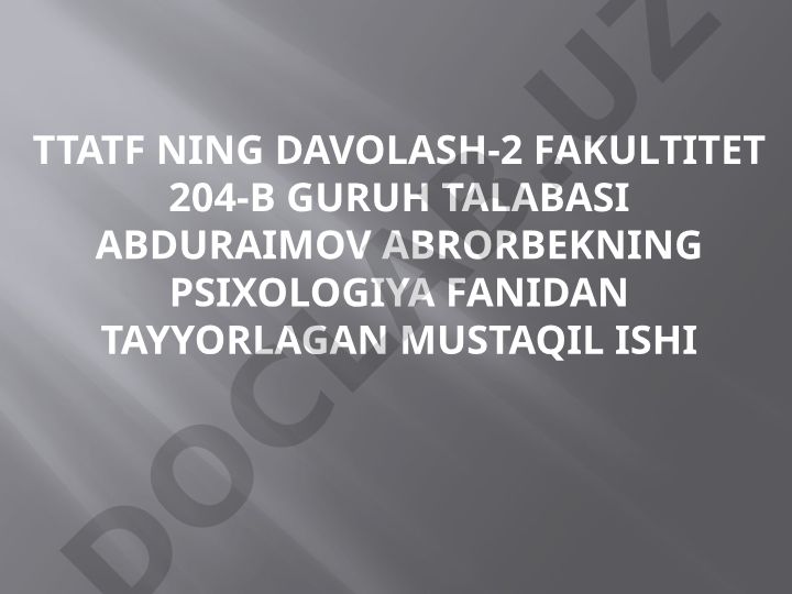 Muloqat: shifokor va bemor muloqatining psixologik xususiyatlari