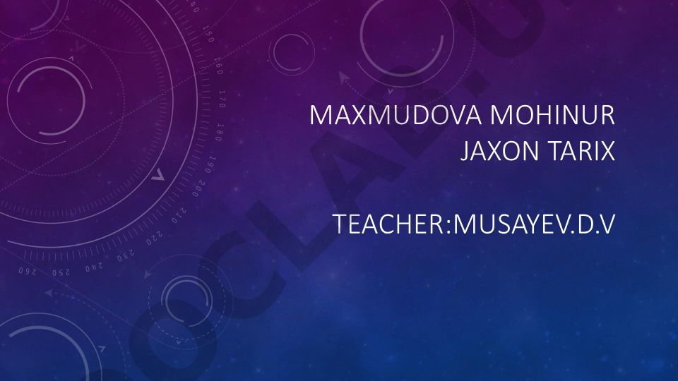Maxmudova Mohinur Jaxon tarixi