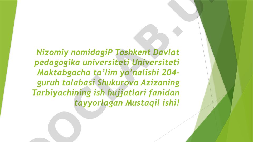 Bolalar rivojlanish xaritasini yuritish tartibi