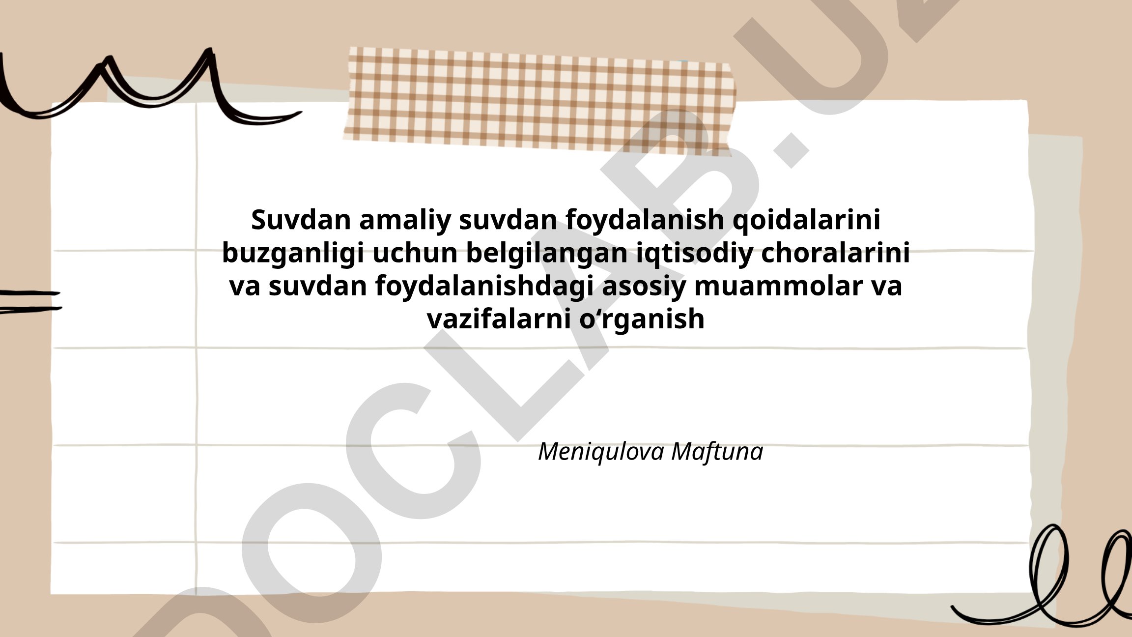 Suvdan foydalanish qoidalarini buzganlik uchun iqtisodiy choralar va muammolar