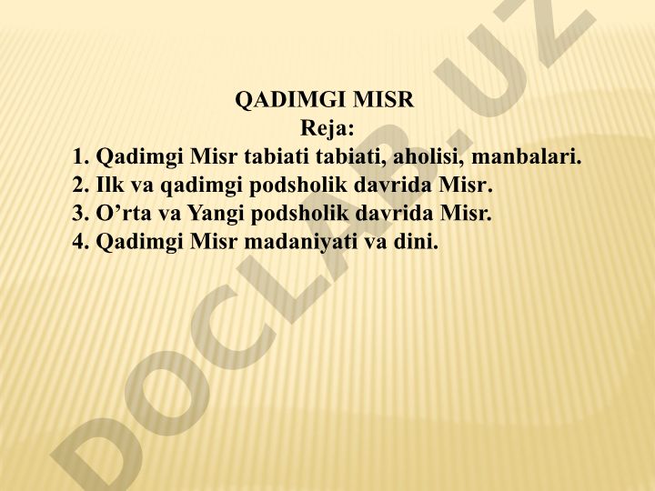 Qadimgi Misr tarixi, geografiyasi va madaniyati